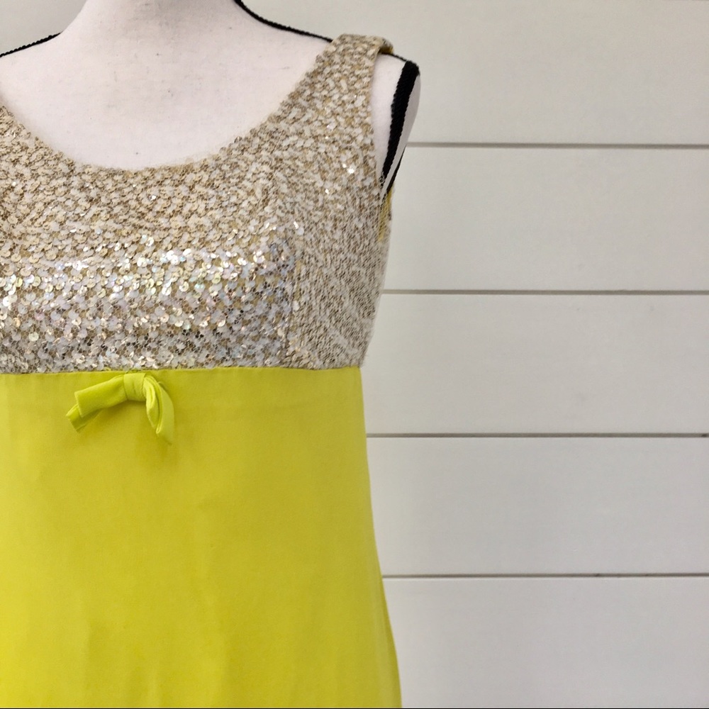 Vintage 60s Chartreuse Sequin Dress - Picture 4 of 6